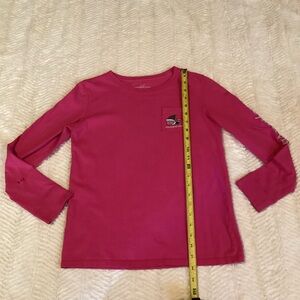 Girls Large Vineyard Vines Merry Christmas Pink Long Sleeve Shirt Sz (14)